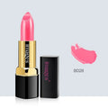 Lipstick lip gloss tube showing colour range including coral red, classic red, and babie pink shades