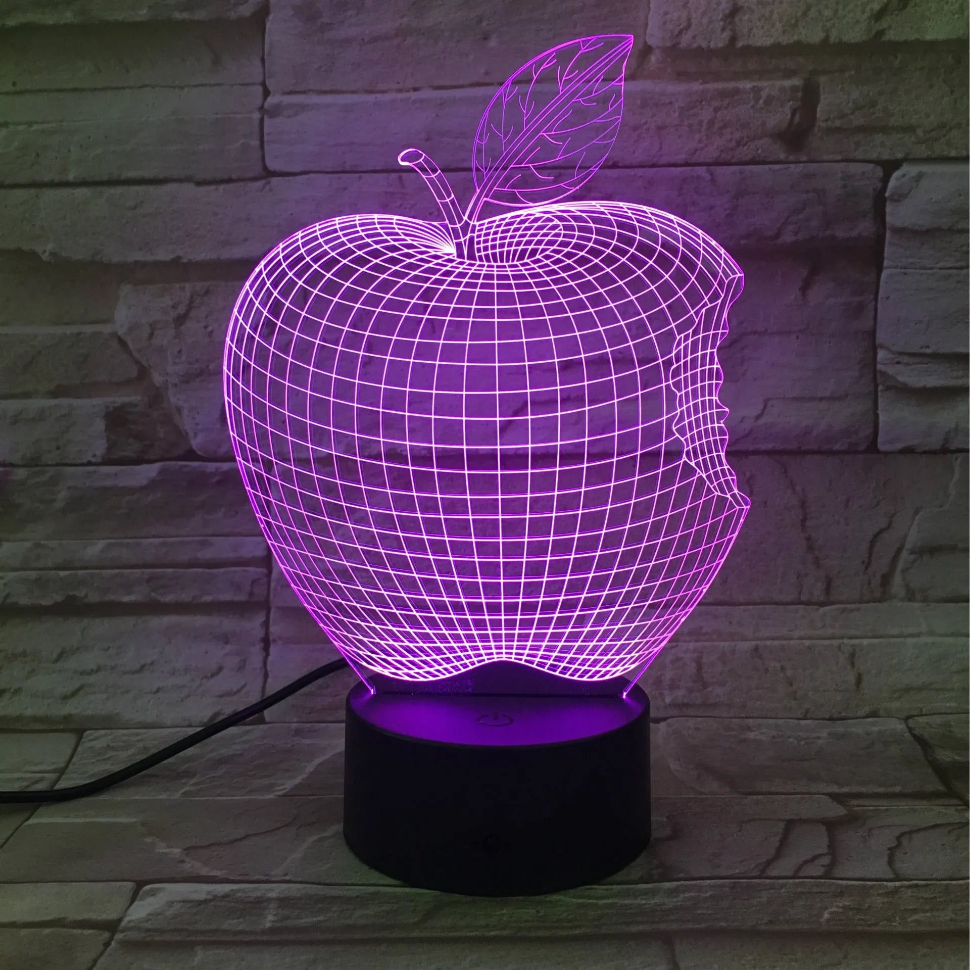 3D fruit colourful night light with LED illumination and touch control on acrylic shade