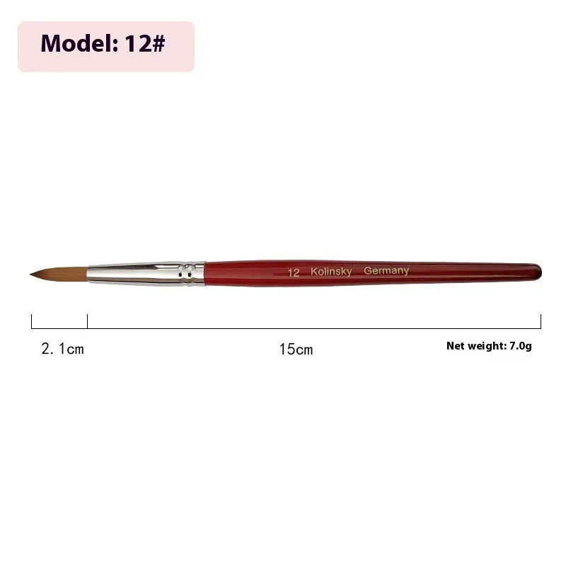 Nail art crystal pen with round tip on rosewood handle for dotting and detailing
