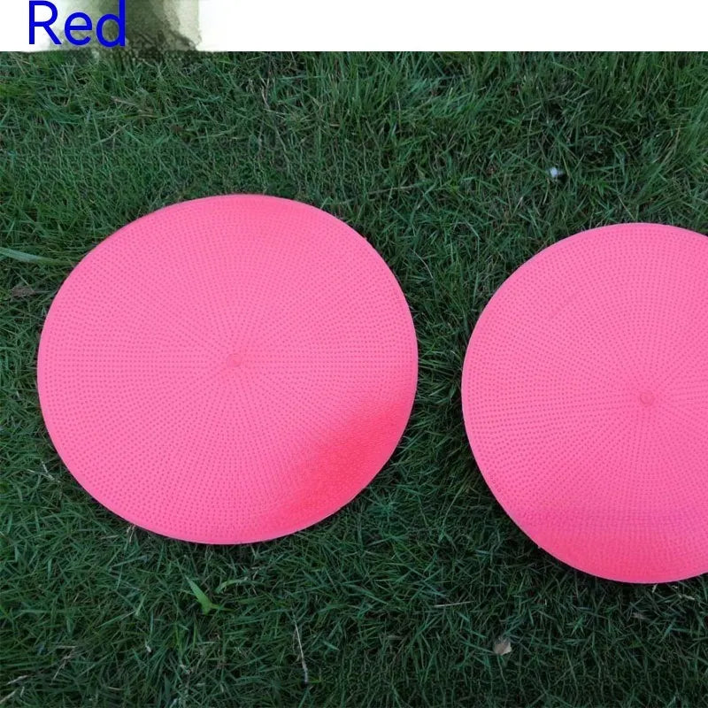 Flat circular football training marker disc in bright colours measuring 23cm diameter