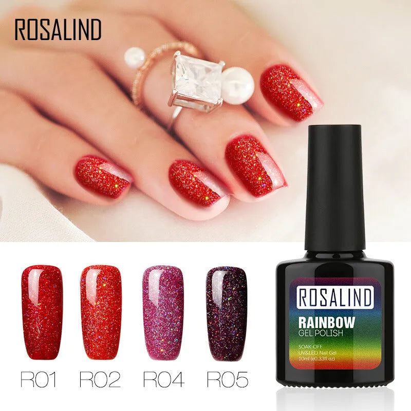 ROSALIND phototherapy gel nail polish bottle in RBR shade, glossy finish for UV/LED curing