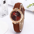 New ladies casual watch with round plastic case, PU strap, and pointer display in multiple colours