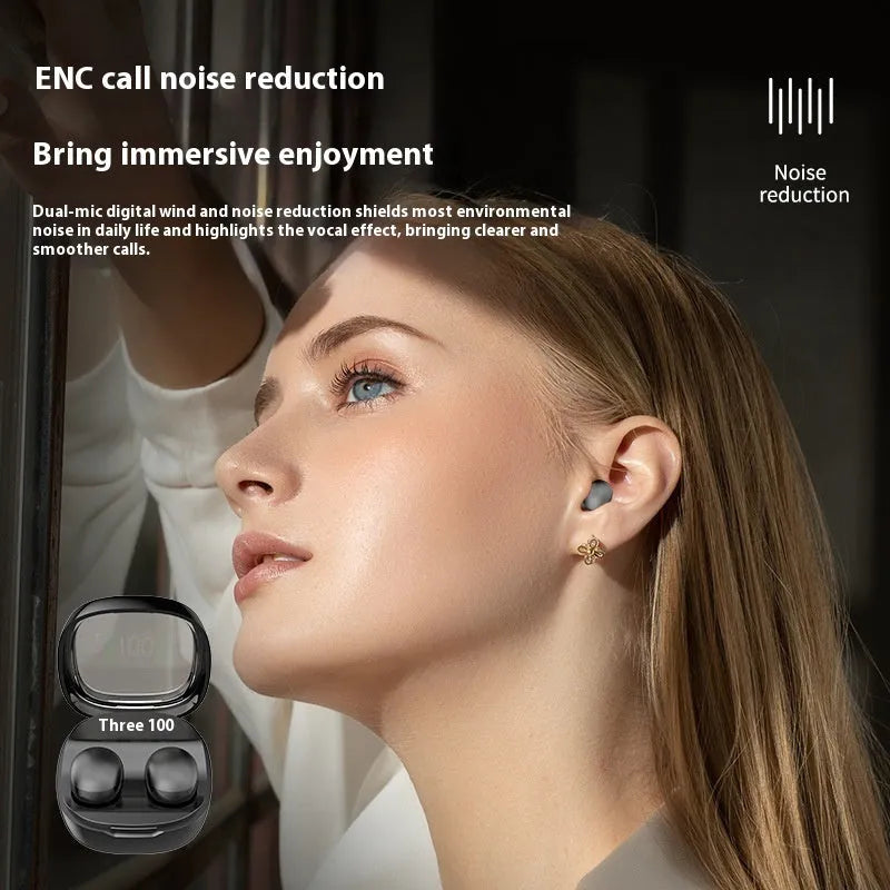 Mini13x Bluetooth headset with digital display, plastic in-ear design, black colour