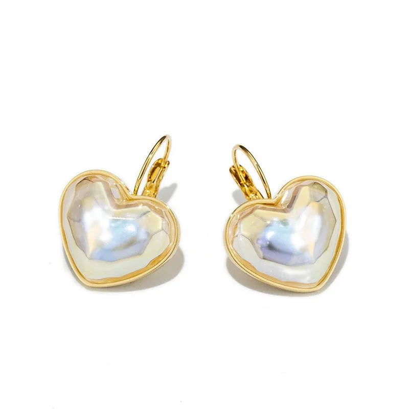 Women's gold-coloured alloy summer ear clips with clip-on backing