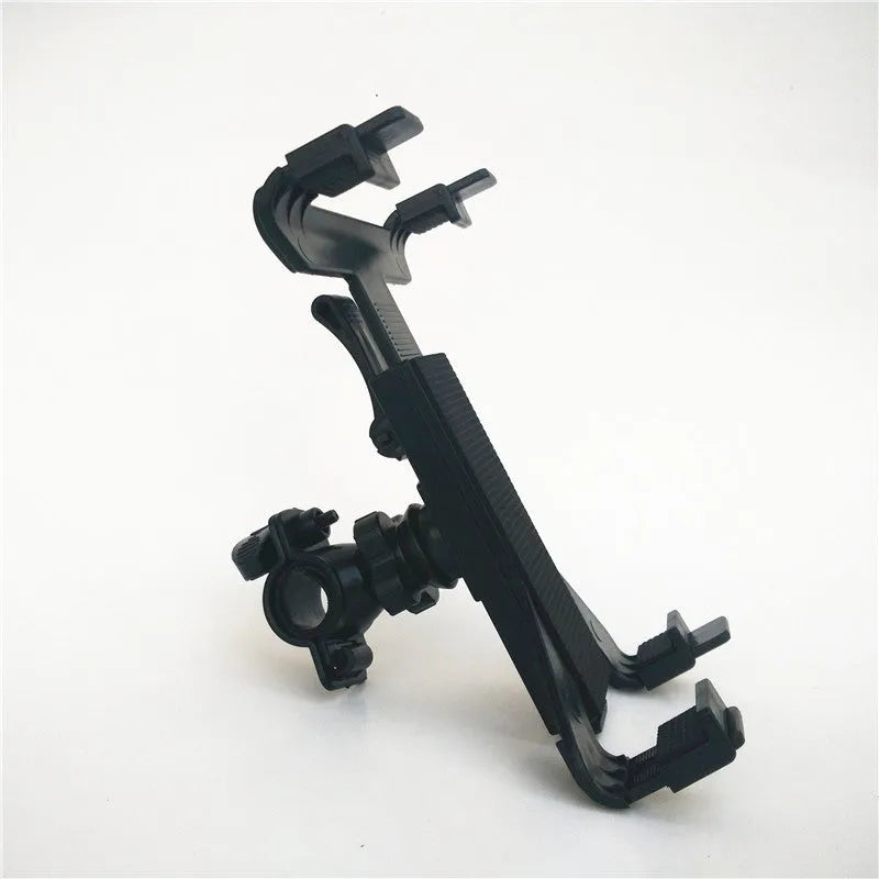 Black bicycle tablet computer stand with adjustable width and three-sided sponge protection