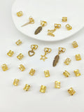 Alloy hair rings with antique leaves pattern in gold or silver, pack of 26 pieces
