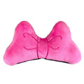 Plush bow tie helmet decoration in bright red, peach pink, and rose pink colours