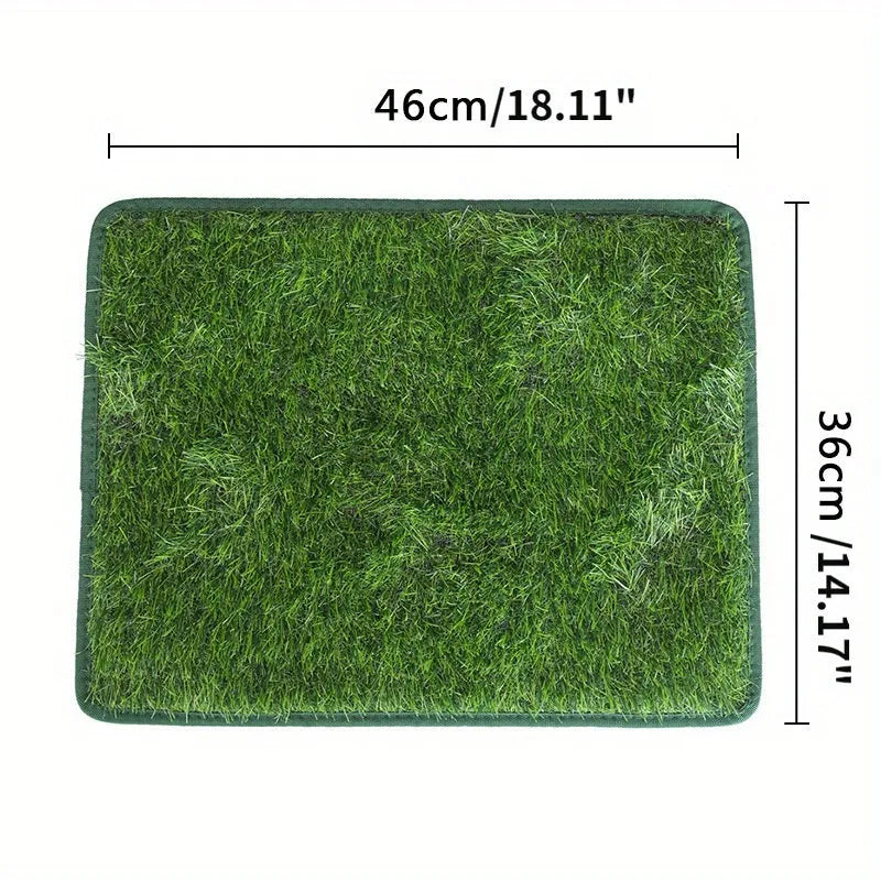 Artificial grass dog toilet training mat in washable reusable design for pet toilet training