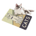 Printed sisal cat scratching pad 7mm thick with cartoon design, 33x55cm, reusable wall sticker for cats