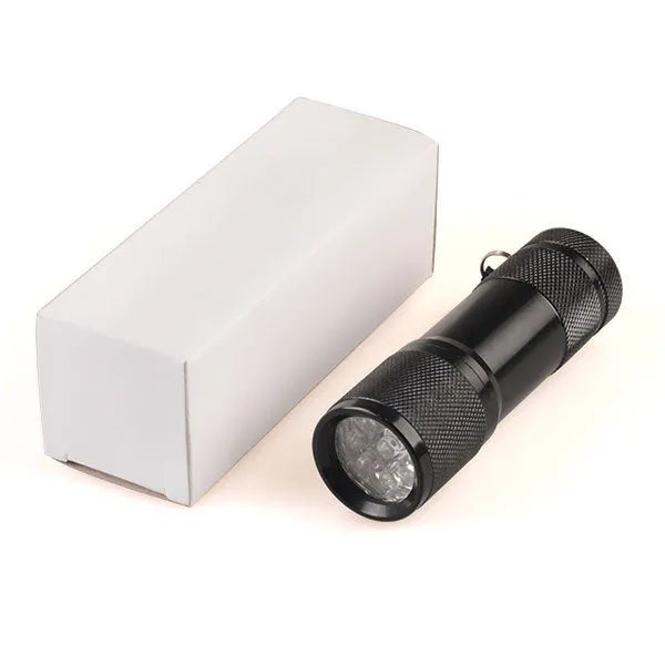 Black aluminium Smart Vein Locator handheld red light device for medical and outdoor use.