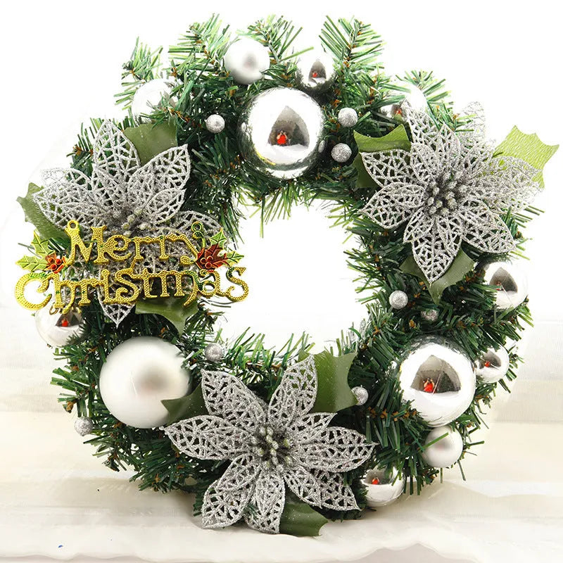 30cm plastic Christmas wreath decoration in multicolour options for door or wall hanging