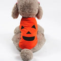 Orange Halloween pet pumpkin clothes shirt with Smiley face, suitable for small dogs and cats, made from breathable cloth fabric.