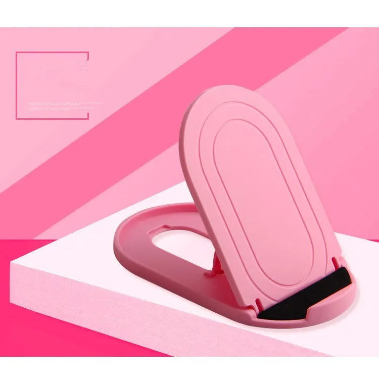 Plastic lazy bracket mobile phone stand shown in one of six available colours: black, blue, grey, pink, white, or yellow.