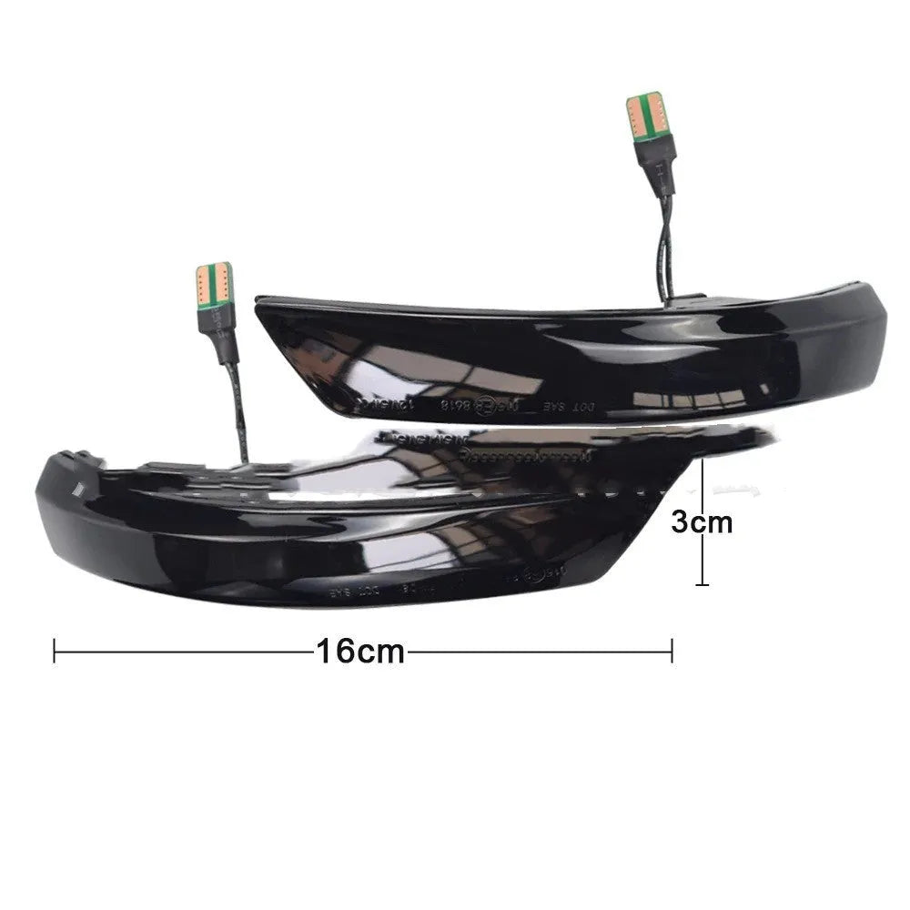 Ford Focus Mondeo rearview mirror waterfall lights with blue accent and ABS construction