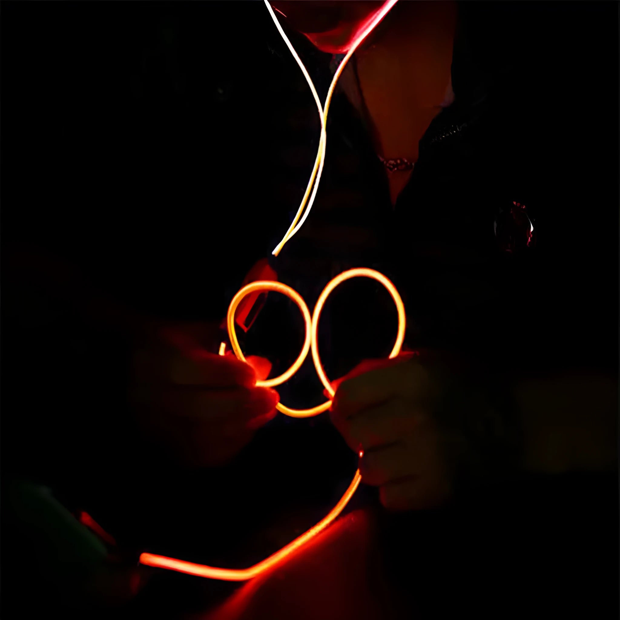 Blue LED light-up earphones with aluminium alloy shells and remote control microphone on cable