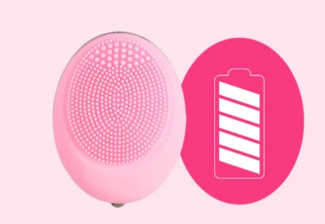 Electric face wash device in pink with ultrasonic vibration function