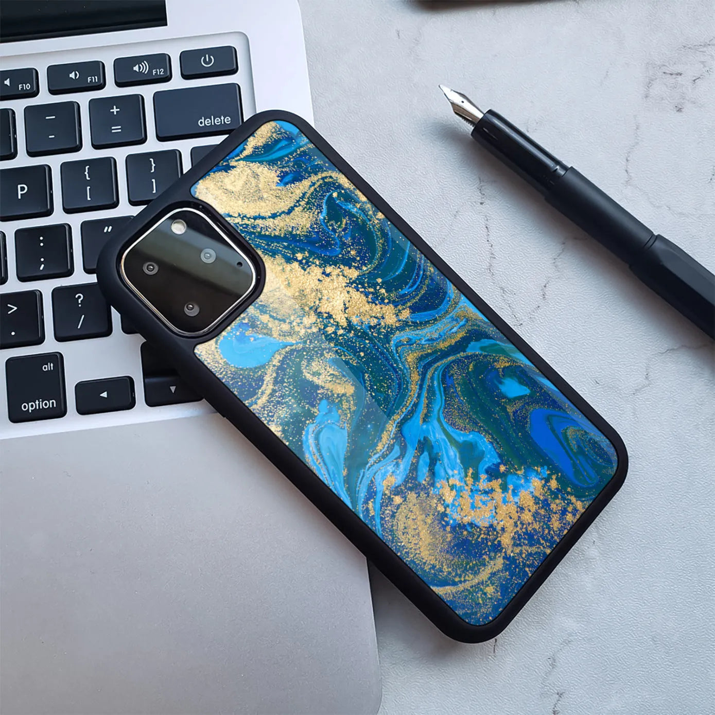 Marbled Huawei smartphone case with TPU and PC construction in multiple colour options