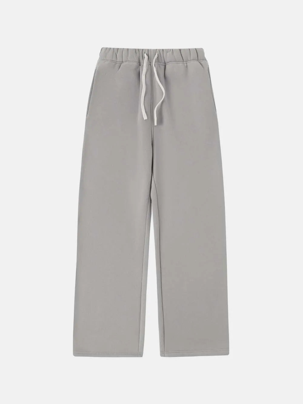 Men's fleece-lined sweatpants with elastic drawstring waist in loose fit design