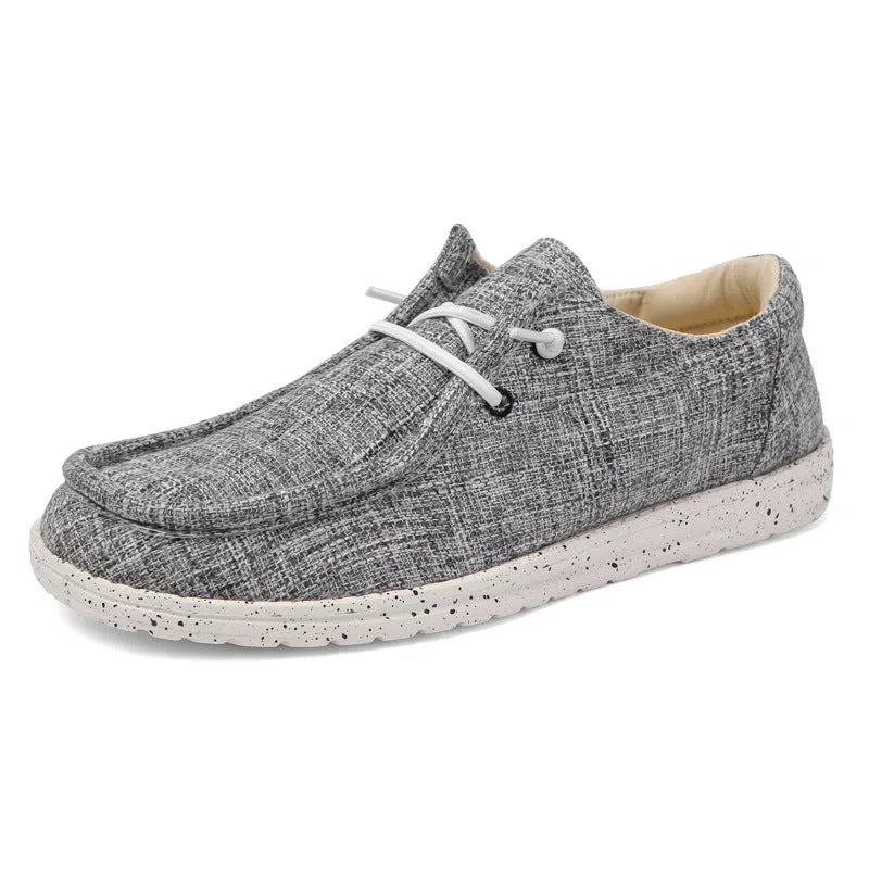Men's canvas casual loafers, large size 39-48, solid colour, low-top, round toe, EVA sole