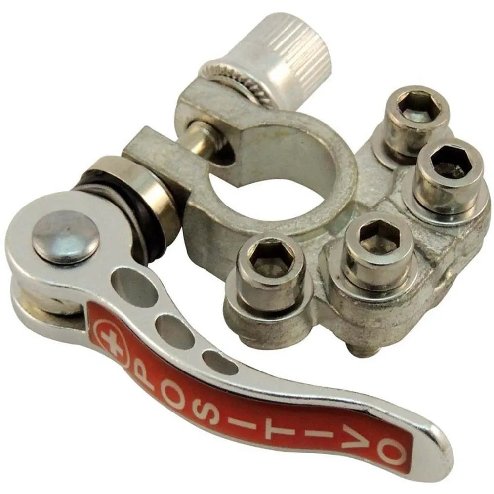 Cast pure copper car battery valve terminal connector with tin plating on a white background