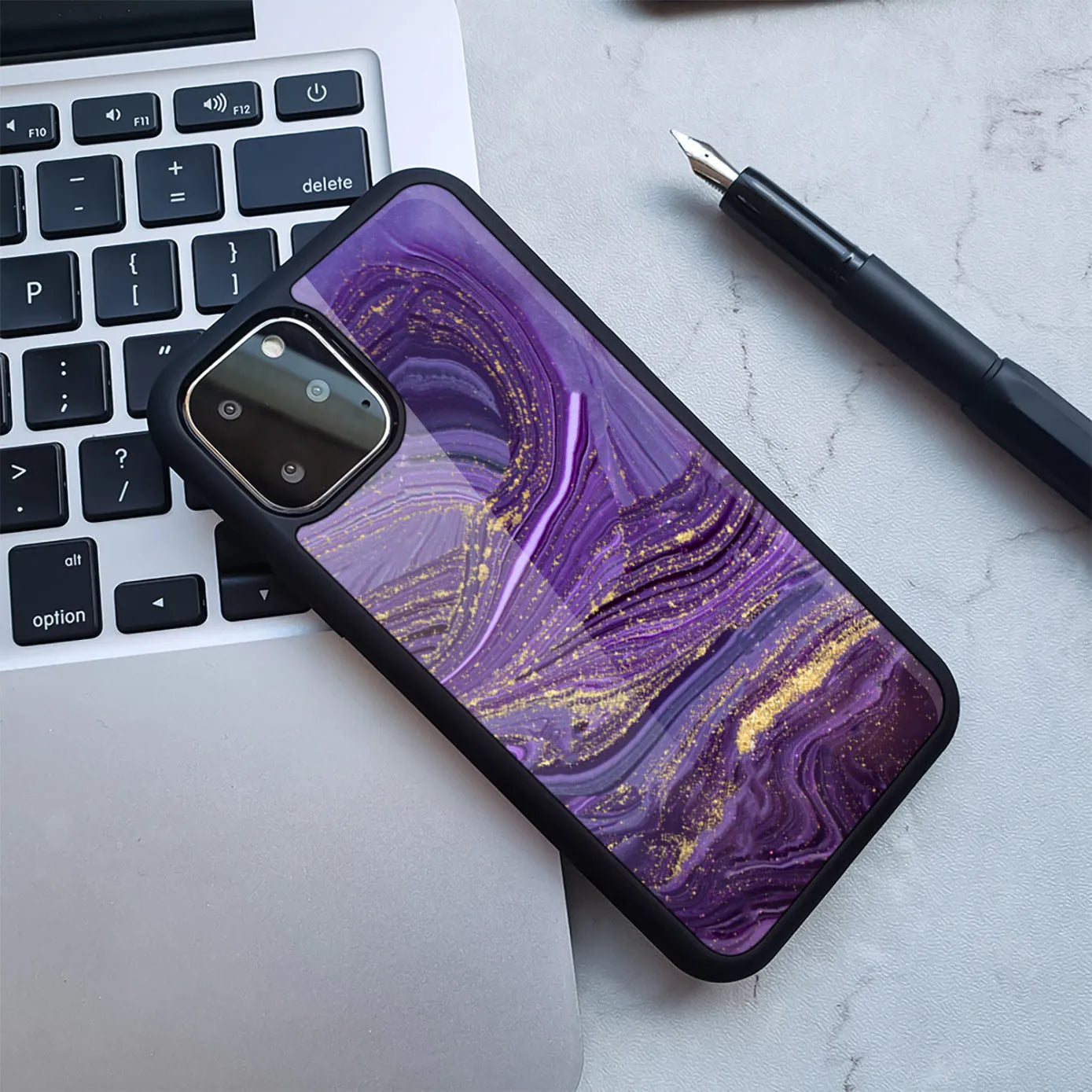 Marbled Huawei smartphone case with TPU and PC construction in multiple colour options