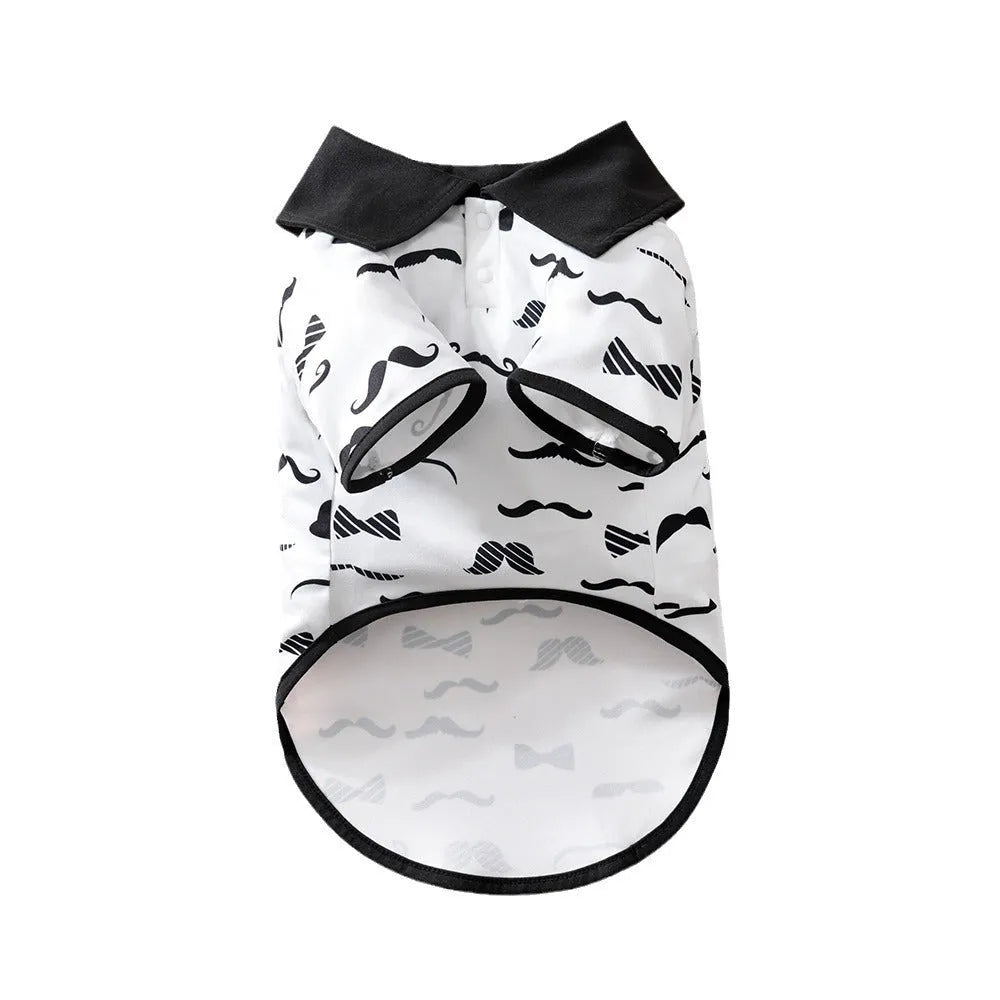 White polyester pet coat from Gentleman Beard for dogs, sizes S to XXL
