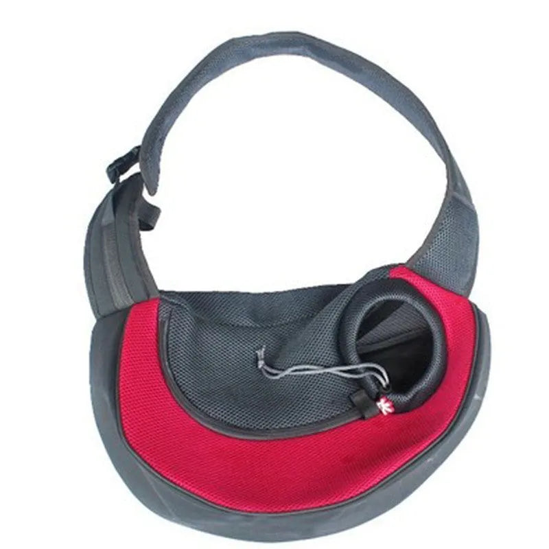 Polyester pet backpack carrier for cats and small dogs in blue colour with adjustable shoulder straps