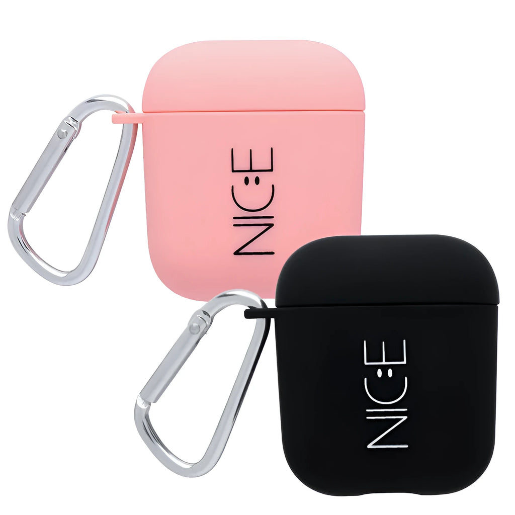 PC back cover for AirPods case with decorative designs including Flower and Smiley face options