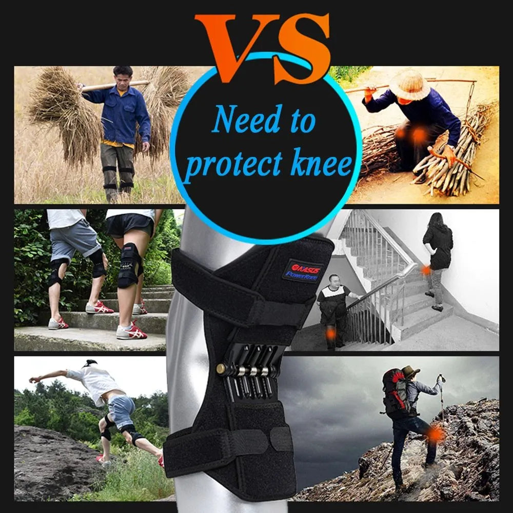 Adjustable knee brace with patella support and spring mechanism in breathable fabric