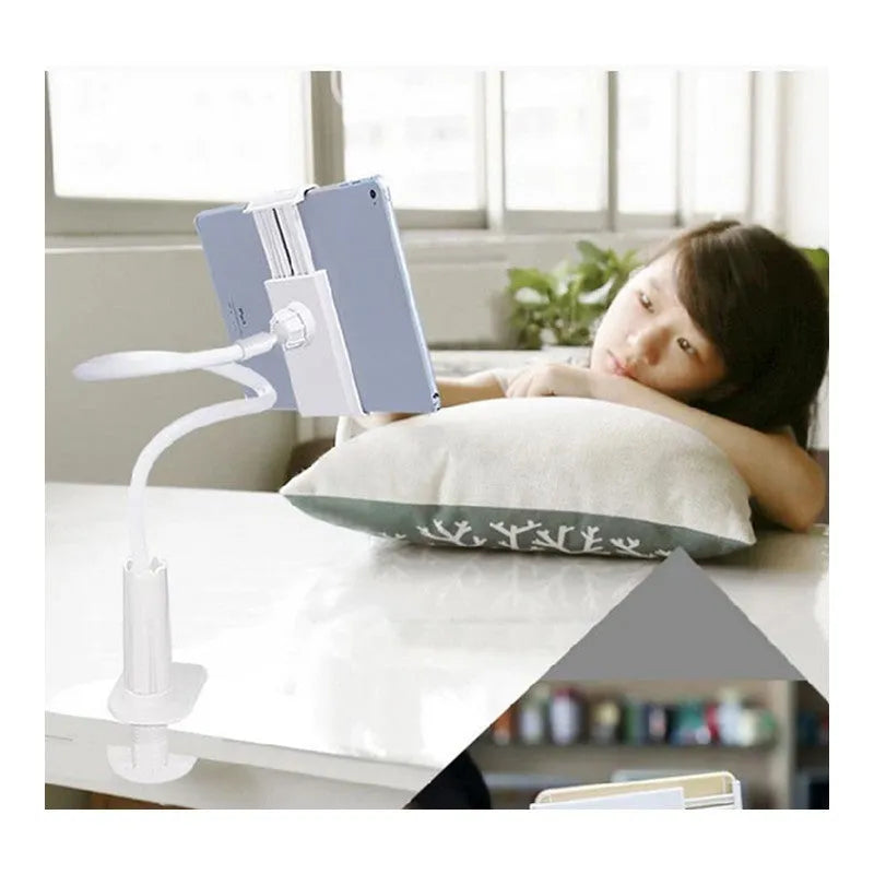 Black flexible phone and tablet mount holder with suction base and adjustable arm