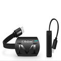 Black USB dongle for screen mirroring phones to HD TVs with HDMI, showing 52mm x 26mm dimensions.