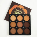 Dark matte makeup palette with nine waterproof colours in a repair disk compact for fashion styles