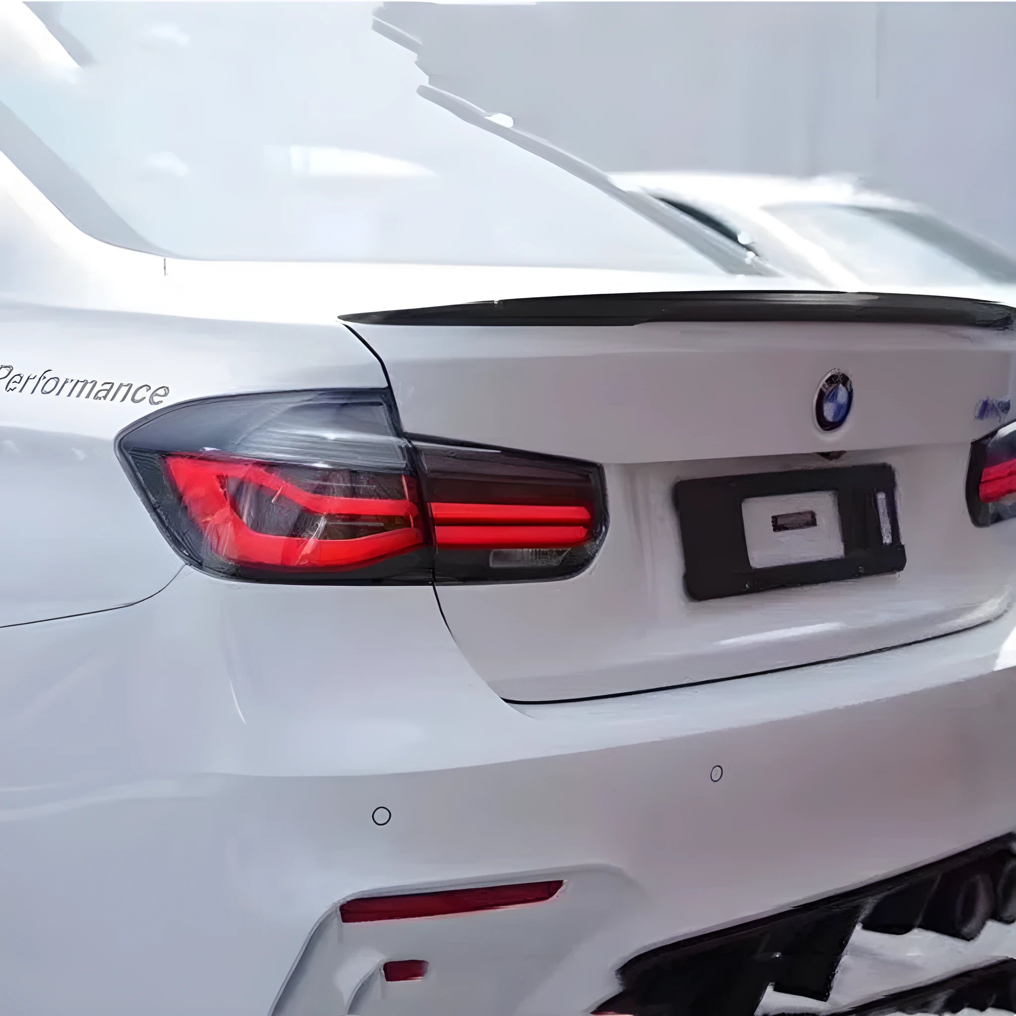 BMW 3 Series tail light assembly with streamer steering LED running lights in red ABS PC housing