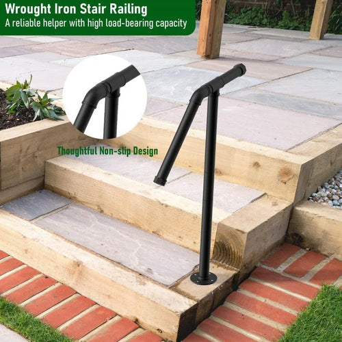 Black metal minimalist ladder support for household use, shown as a single unit.