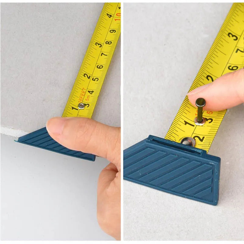 Blue aluminium alloy woodworking cutter with TPR plastic handle and a measuring scale.