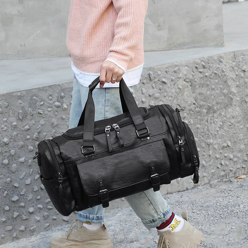 Black waterproof travel shoe bag for sports trainers with 52cm length capacity