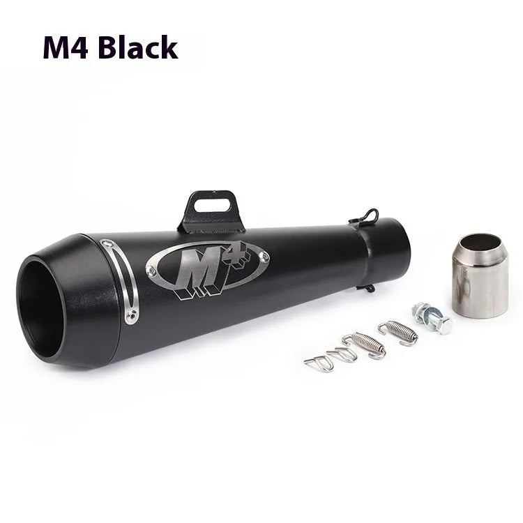 Universal M4 motorcycle exhaust pipe in multiple finish options for large displacement bikes