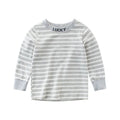 Baby striped cotton long sleeve shirt in blue, sizes 90-140cm