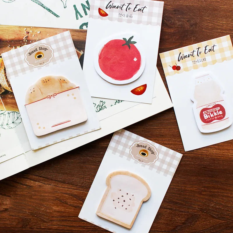 Food Bread Handbook Note Paper notepad showing colour options Bread01, Bread02, Tomato, Yogurt