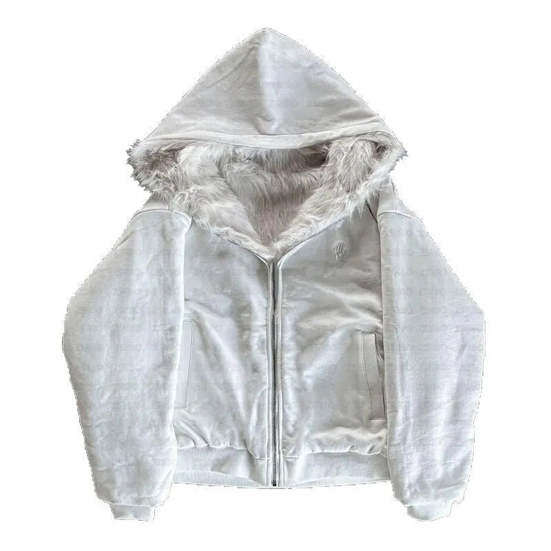 Casual baggy coat in black or white with loose cardigan style and long sleeves