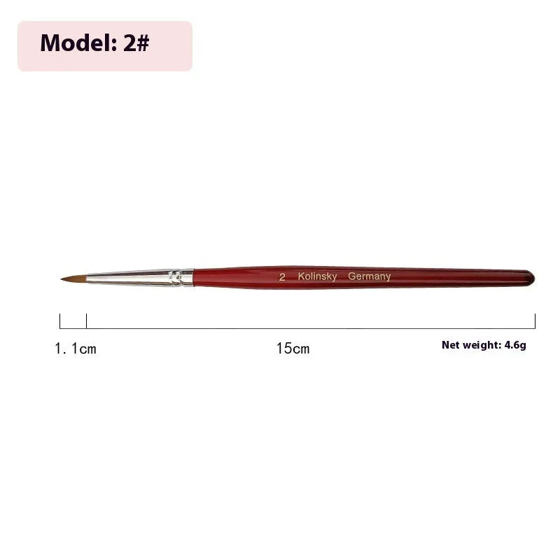 Nail art crystal pen with round tip on rosewood handle for dotting and detailing