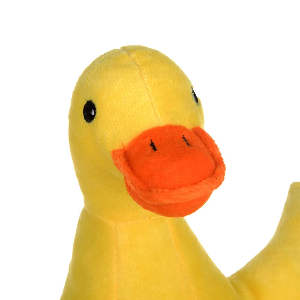 Yellow dog plush toy with cute eyes and sound function from Huayuan Pet