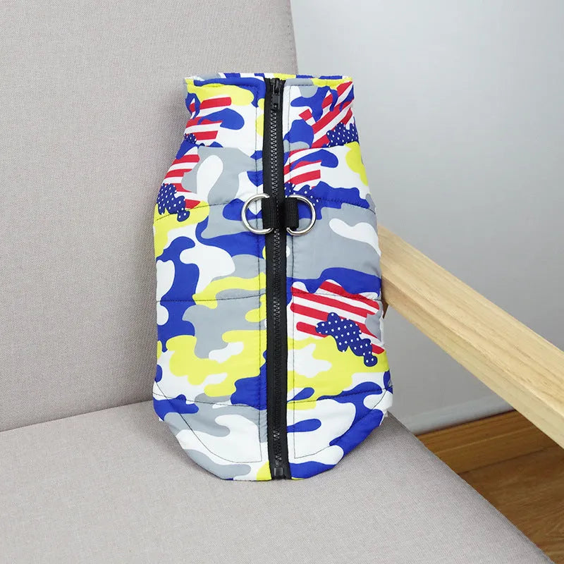 Cotton dog vest in casual style, available in multiple sizes from S to 5XL and nine colours including white and camouflage patterns