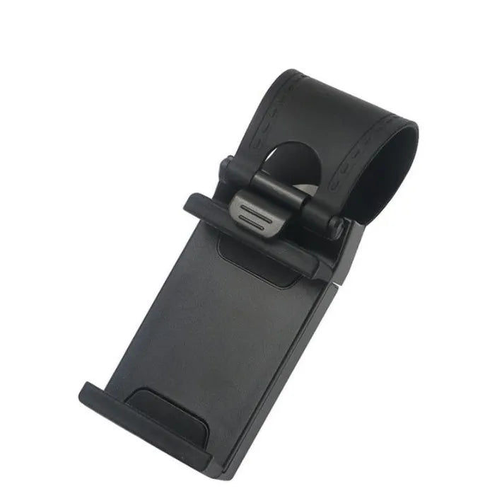 Universal steering wheel phone clip mount holder in black red blue yellow colours