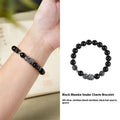 S925 sterling silver men's snake bracelet with obsidian black crystal hair design