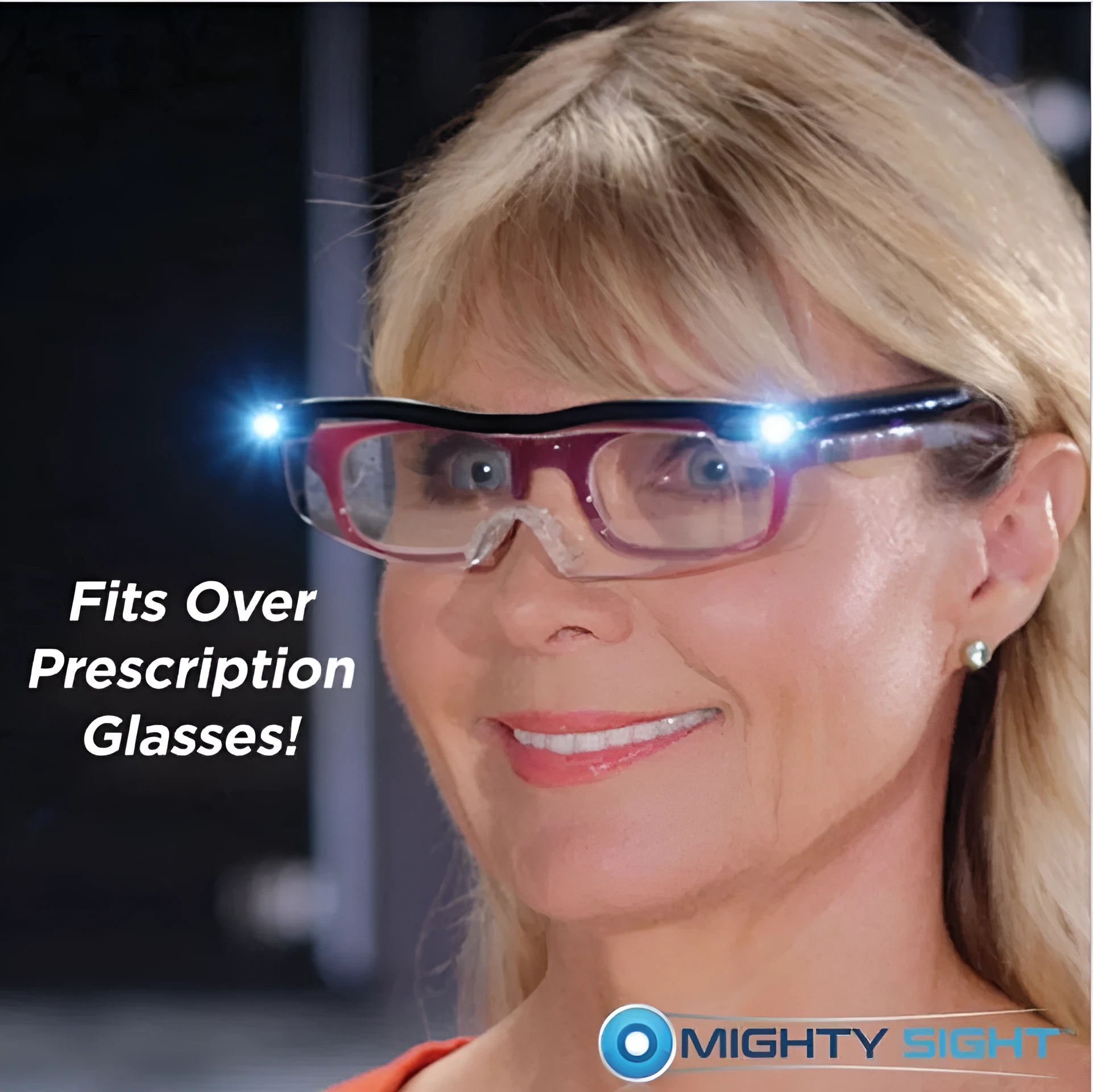 Transparent black USB LED reading glasses with scheduled timer function