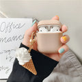 Cylinder ice cream design silicone protective case for Apple AirPods 2 wireless headphones in various colours.