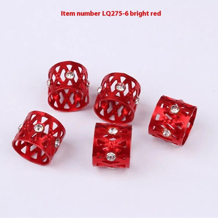 Metal hair ring with hollow jeweled crown design in multiple colour options for wig decoration