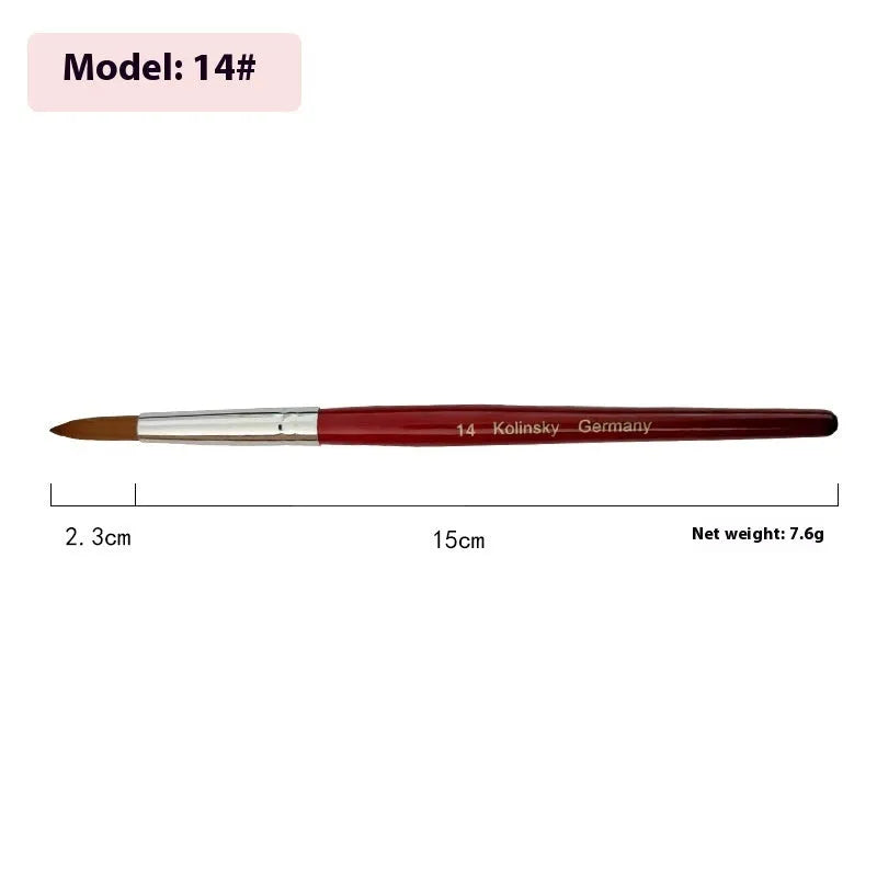 Nail art crystal pen with round tip on rosewood handle for dotting and detailing