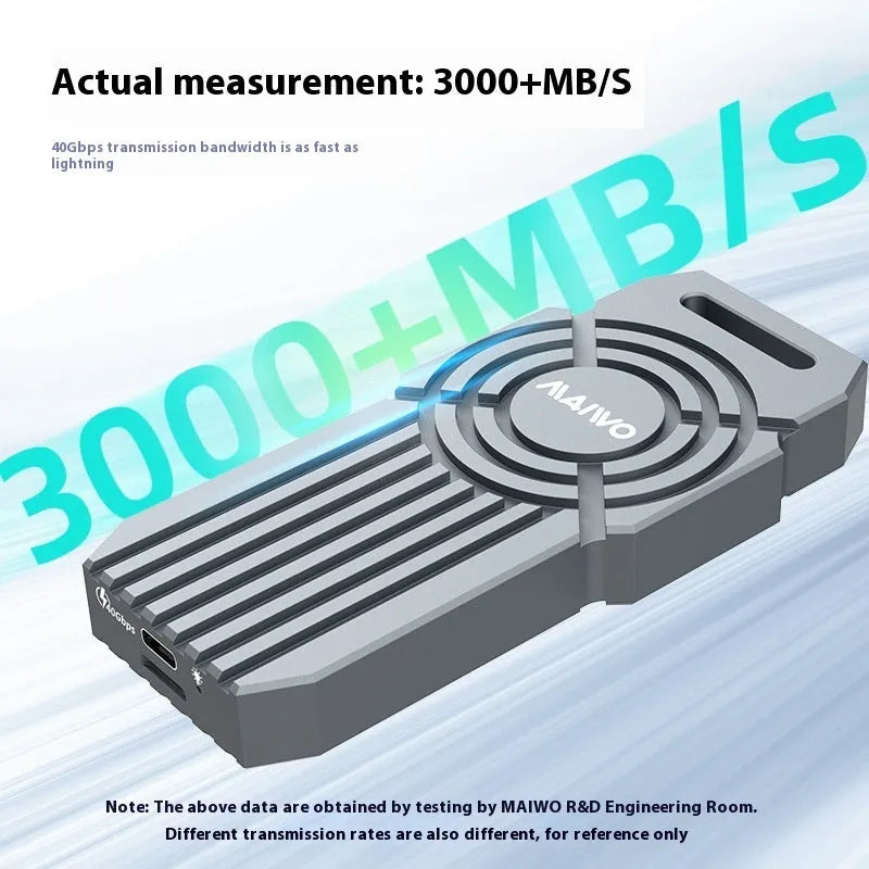 USB4 aluminium alloy hard disk enclosure for M.2 NVMe SSD with 40Gbps speed